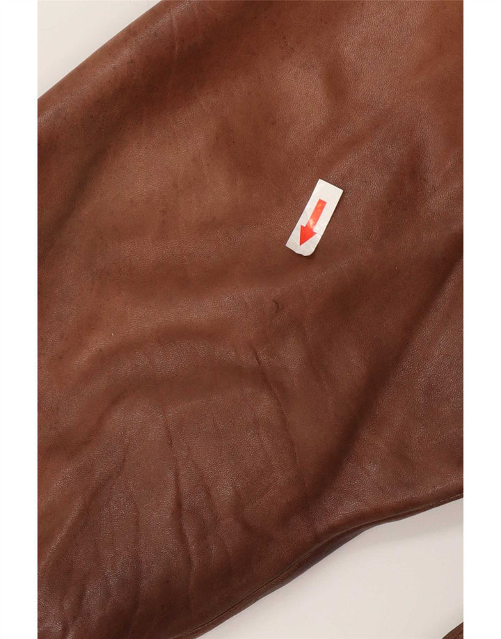 Vintage Mens Leather Jacket UK 36 Small Brown