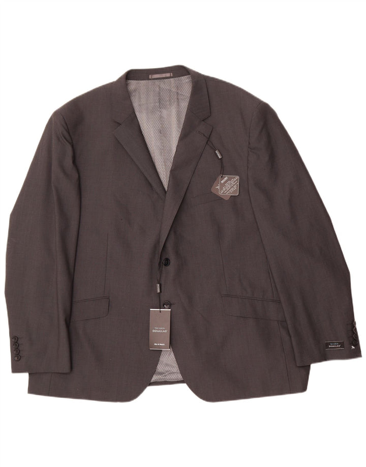 DOUGLAS Mens 2 Button Blazer Jacket EU 52 XL Grey Wool