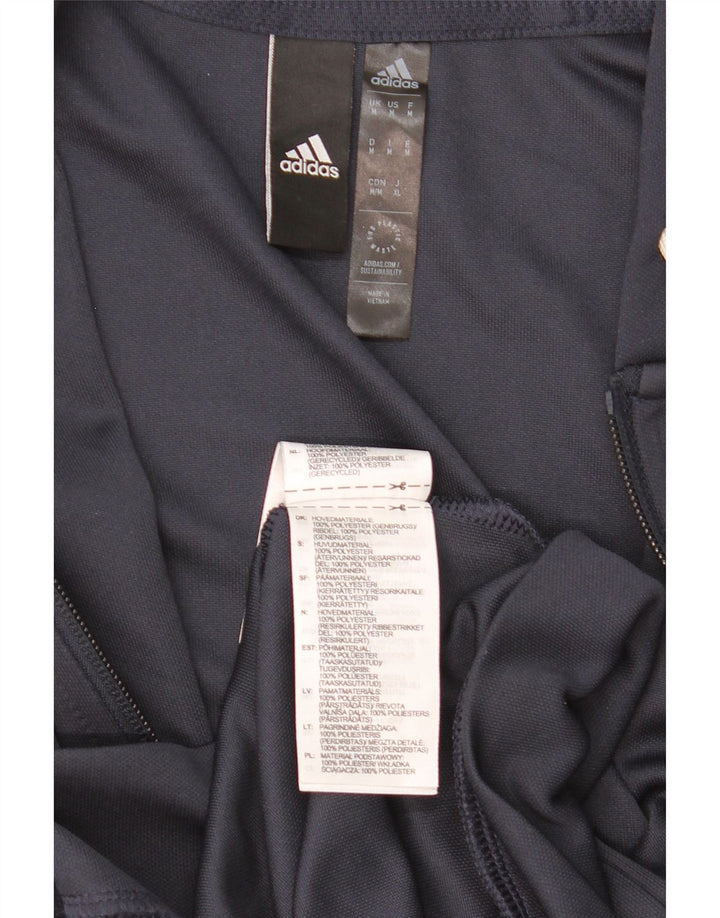 ADIDAS Mens Aeroready Zip Hoodie Sweater Medium Navy Blue Polyester