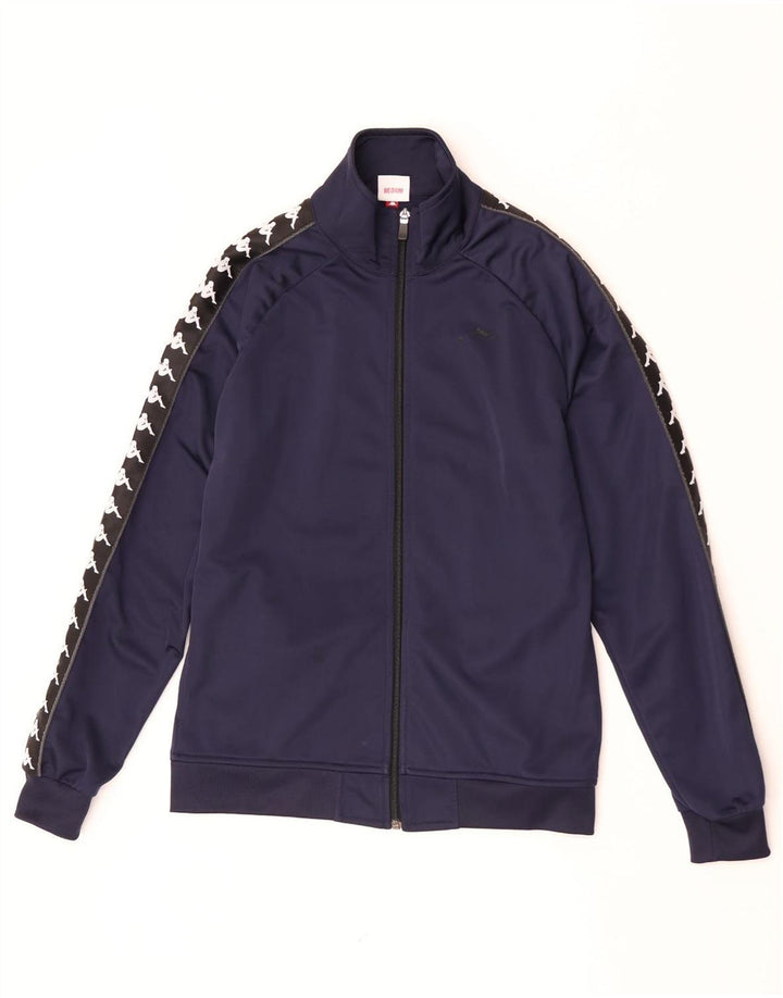 Kappa Mens Graphic Tracksuit Top Jacket Medium Navy Blue Colourblock