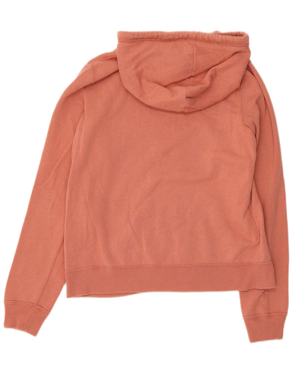 HOLLISTER Womens Graphic Hoodie Jumper UK 14 Medium Pink Cotton