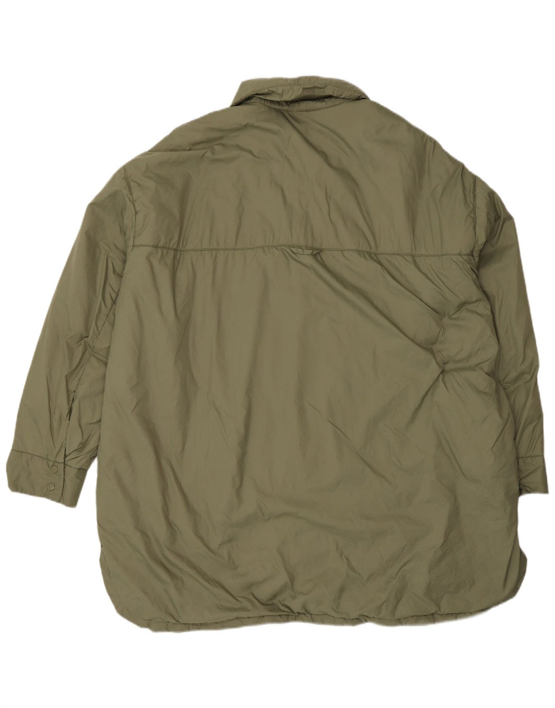 Zara Womens Oversized Windbreaker Coat UK 16 Large Khaki Polyamide