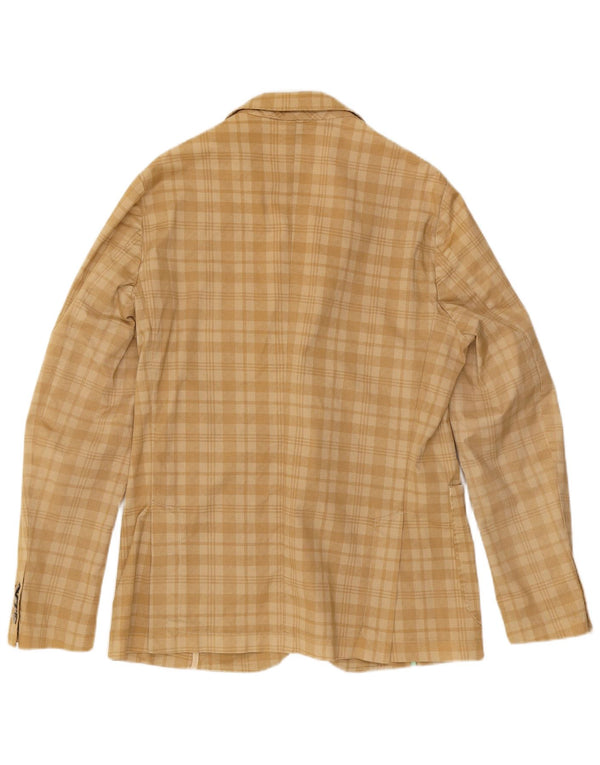 Bernese Mens 2 Button Blazer Jacket EU 54 2XL Beige Check