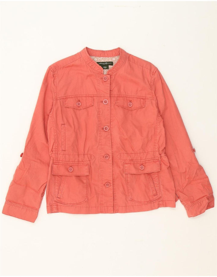 EDDIE BAUER Womens Utility Jacket UK 14 Medium Pink Cotton Vintage Eddie Bauer and Second-Hand Eddie Bauer from Messina Hembry 