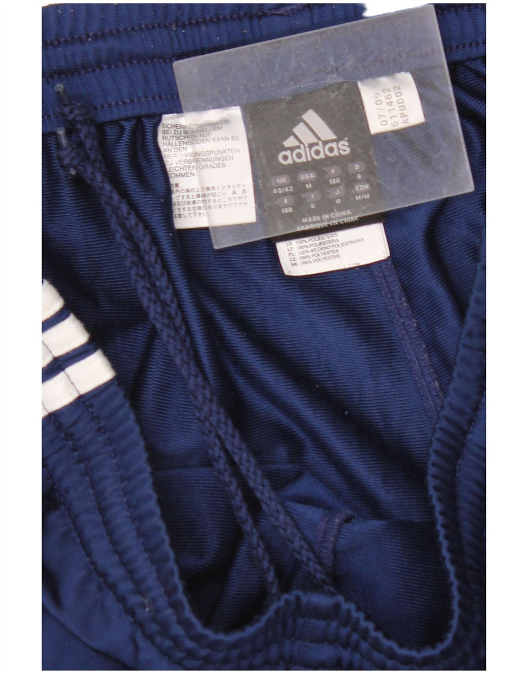 ADIDAS Mens Tracksuit Trousers Joggers UK 40/42 Medium Navy Blue Polyester