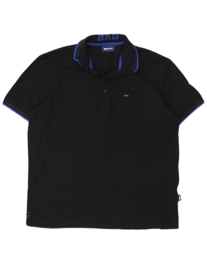 Gas Mens Polo Shirt 3XL Black Cotton