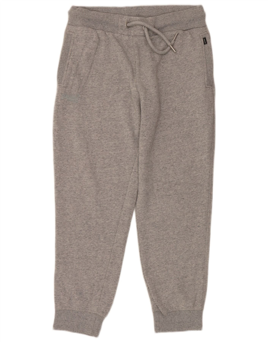 SUPERDRY Mens Tracksuit Trousers Joggers XL  Grey Flecked Cotton