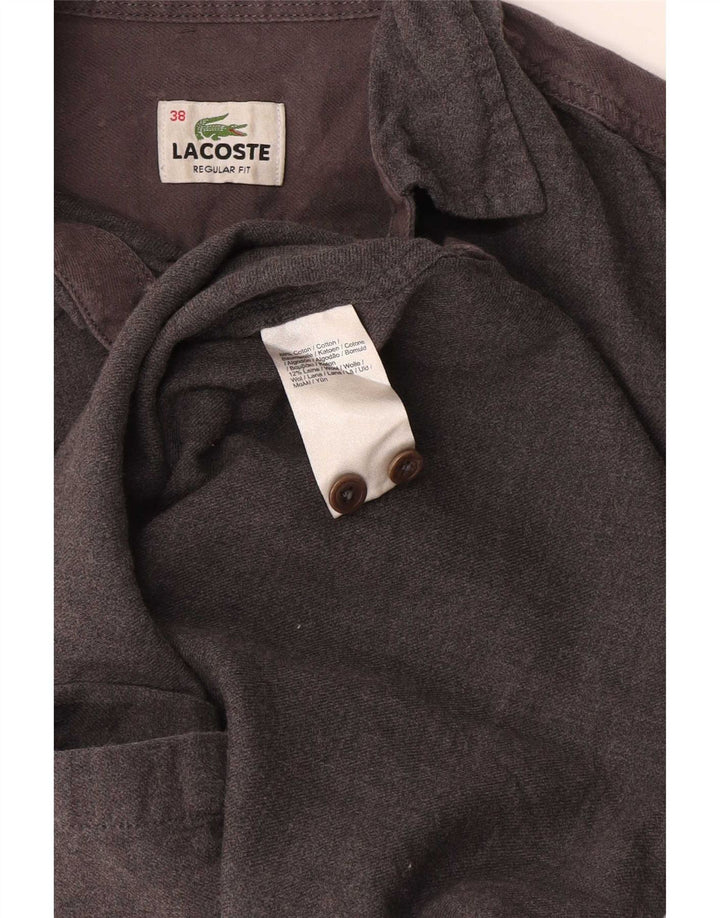 Lacoste Mens Shirt Size 38 Small Grey Cotton