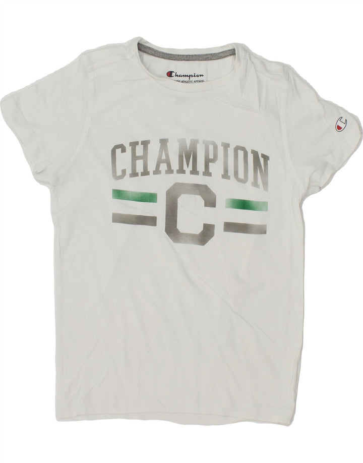 CHAMPION Boys Graphic T-Shirt Top 7-8 Years Small White Vintage Champion and Second-Hand Champion from Messina Hembry 