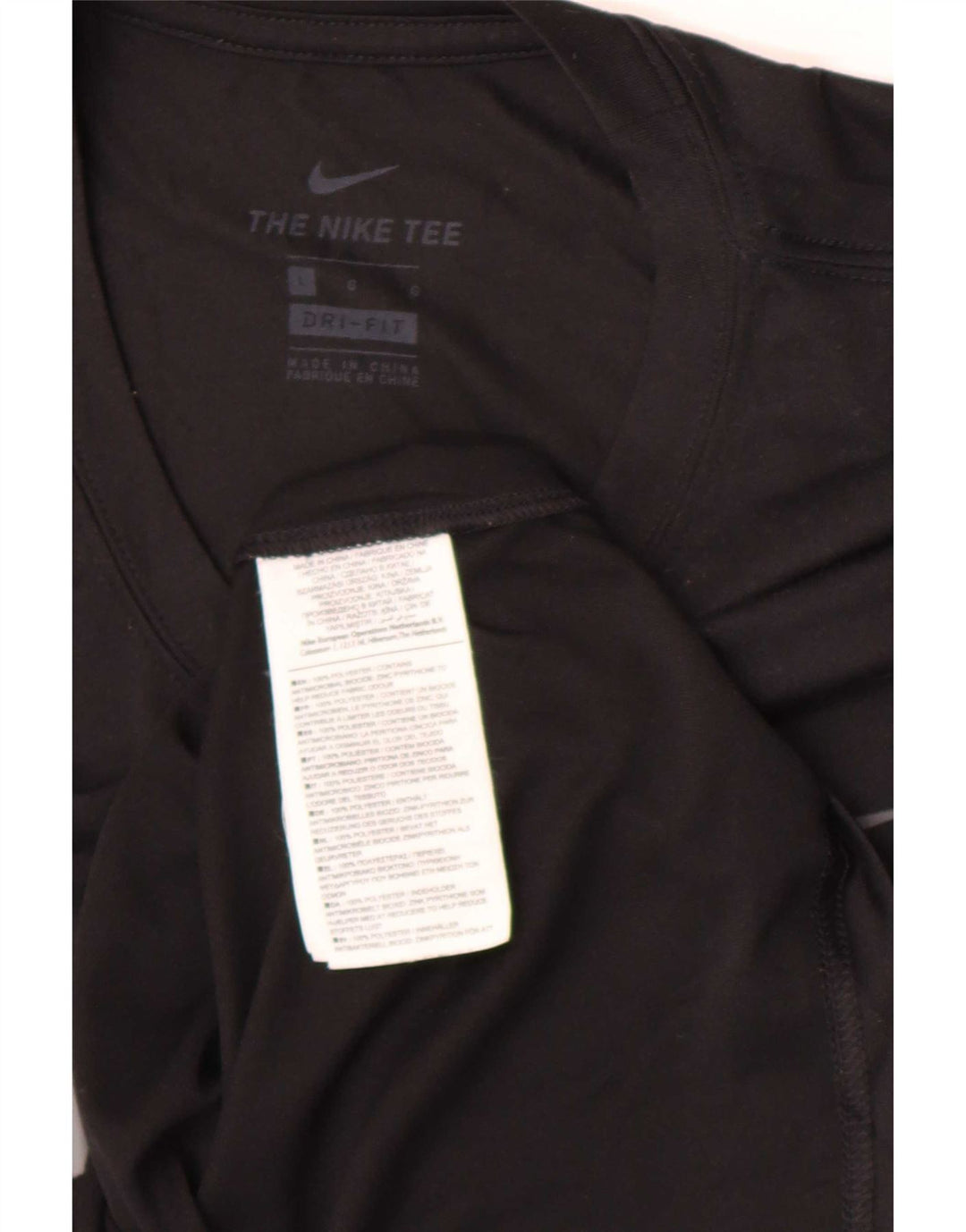 Nike Mens Dri Fit Graphic T-Shirt Top Large Black Polyester