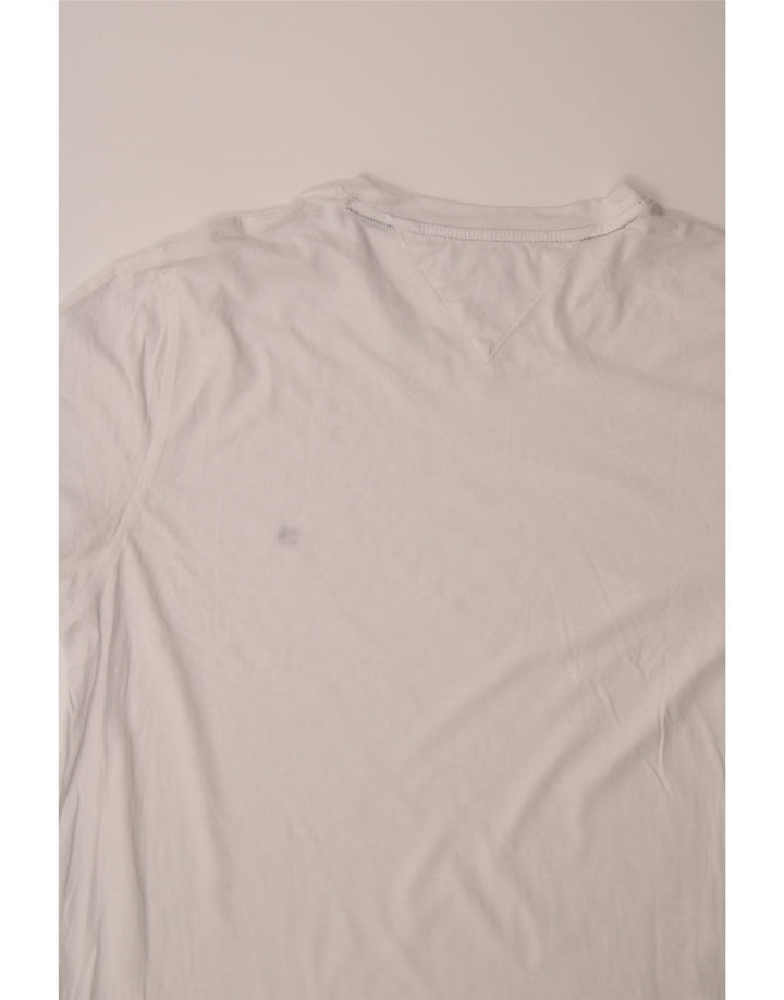 TOMMY HILFIGER Mens T-Shirt Top XL White Vintage Tommy Hilfiger and Second-Hand Tommy Hilfiger from Messina Hembry 