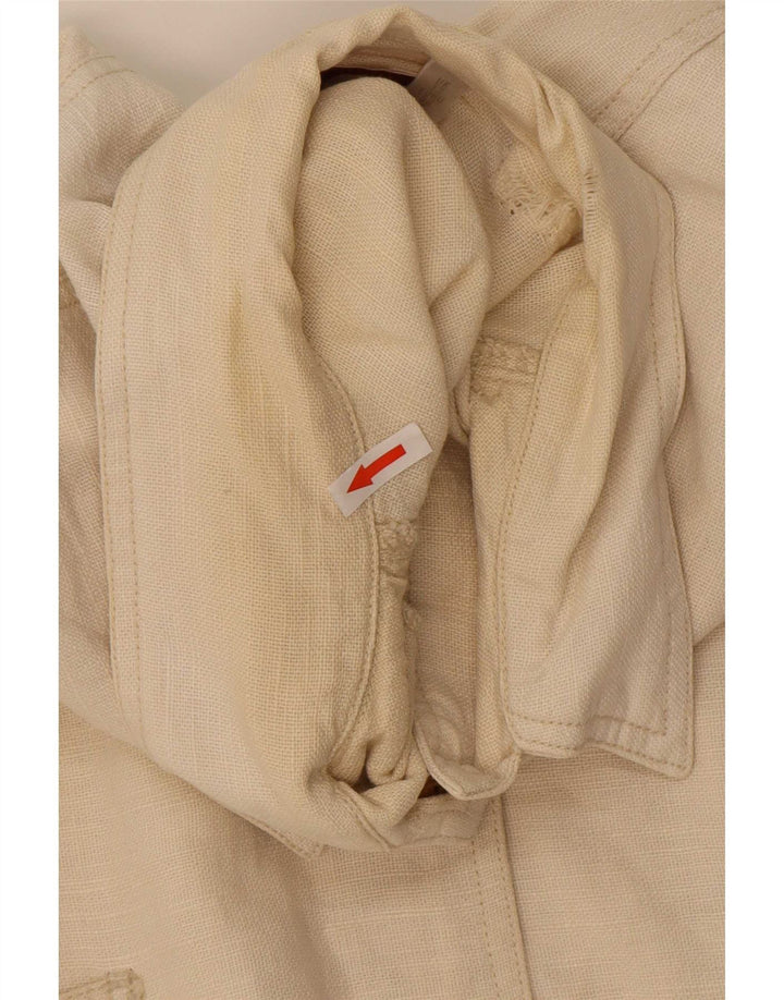 Smith & Brooks Womens Oversized Utility Jacket UK 12 Medium Beige Ramie