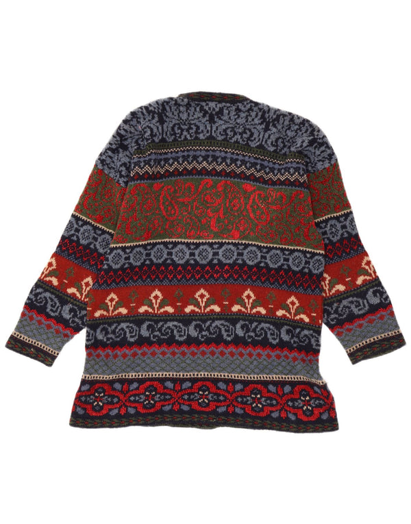 Vintage Mens Crew Neck Jumper Sweater IT 44 Medium Multicoloured Fair Isle
