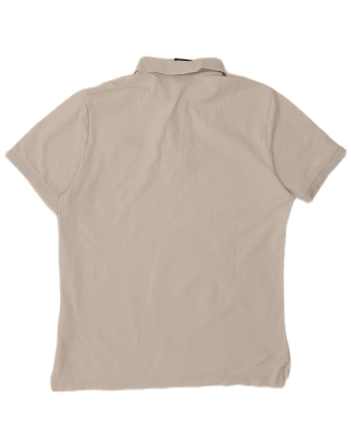 NIKE Mens Polo Shirt Medium White Cotton
