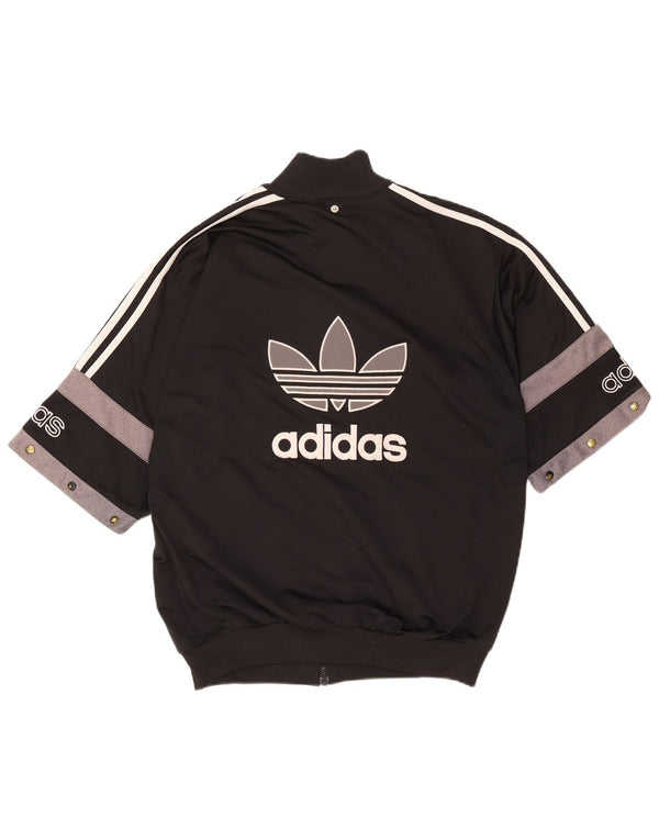 ADIDAS Mens Graphic Tracksuit Top Jacket UK 40/42 Medium Black Colourblock