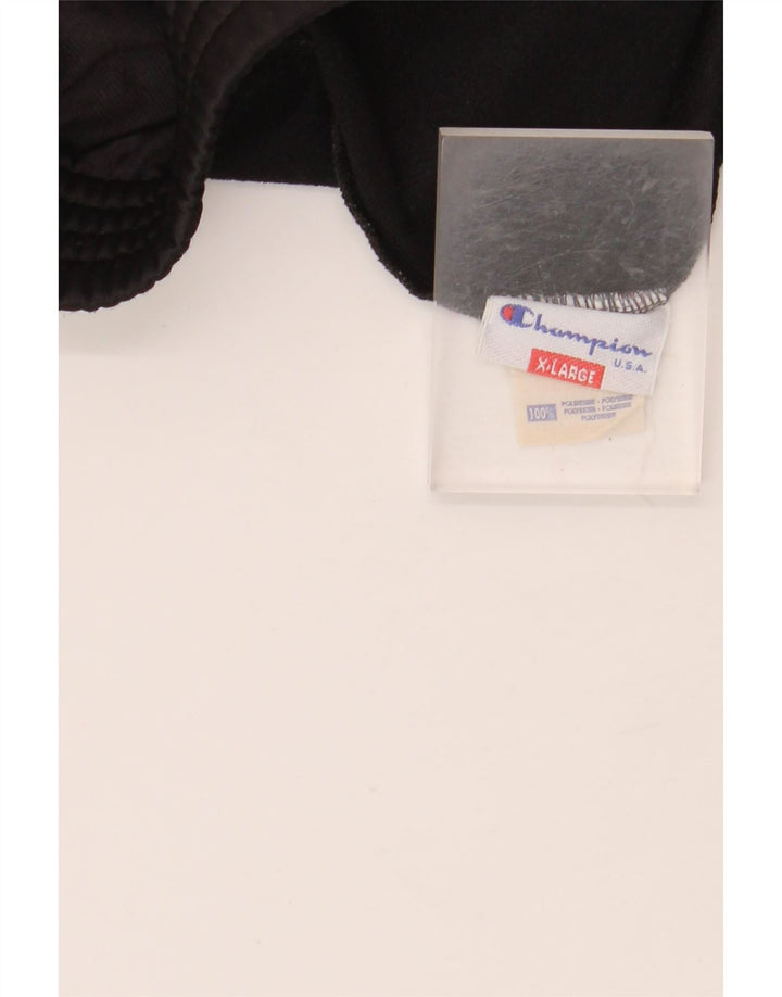 CHAMPION Mens Graphic Tracksuit Trousers XL  Black Polyester