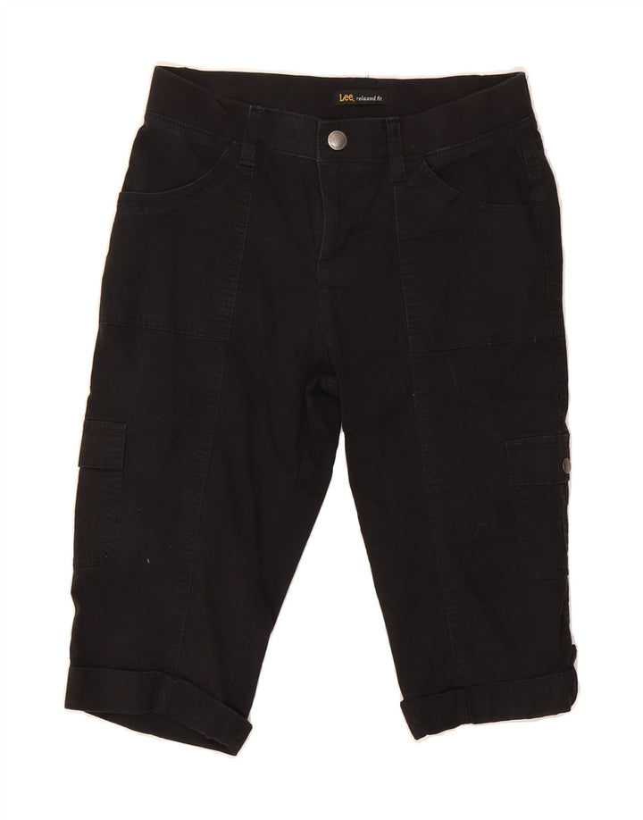 LEE Womens Relaxed Fit Bermuda Cargo Shorts US 6 Medium W33  Black Cotton Vintage Lee and Second-Hand Lee from Messina Hembry 