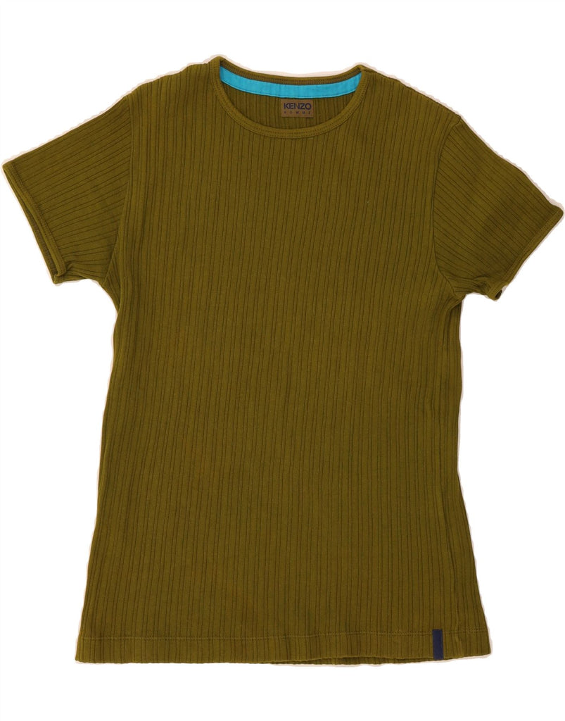 KENZO Mens T-Shirt Top XS Khaki Cotton Vintage Kenzo and Second-Hand Kenzo from Messina Hembry 
