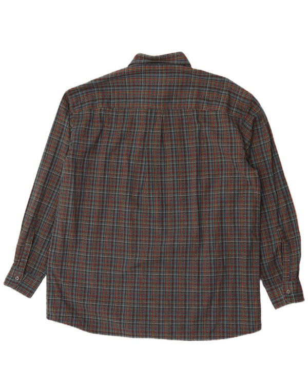 Leonardo Mens Flannel Shirt Size 44 XL Green Check