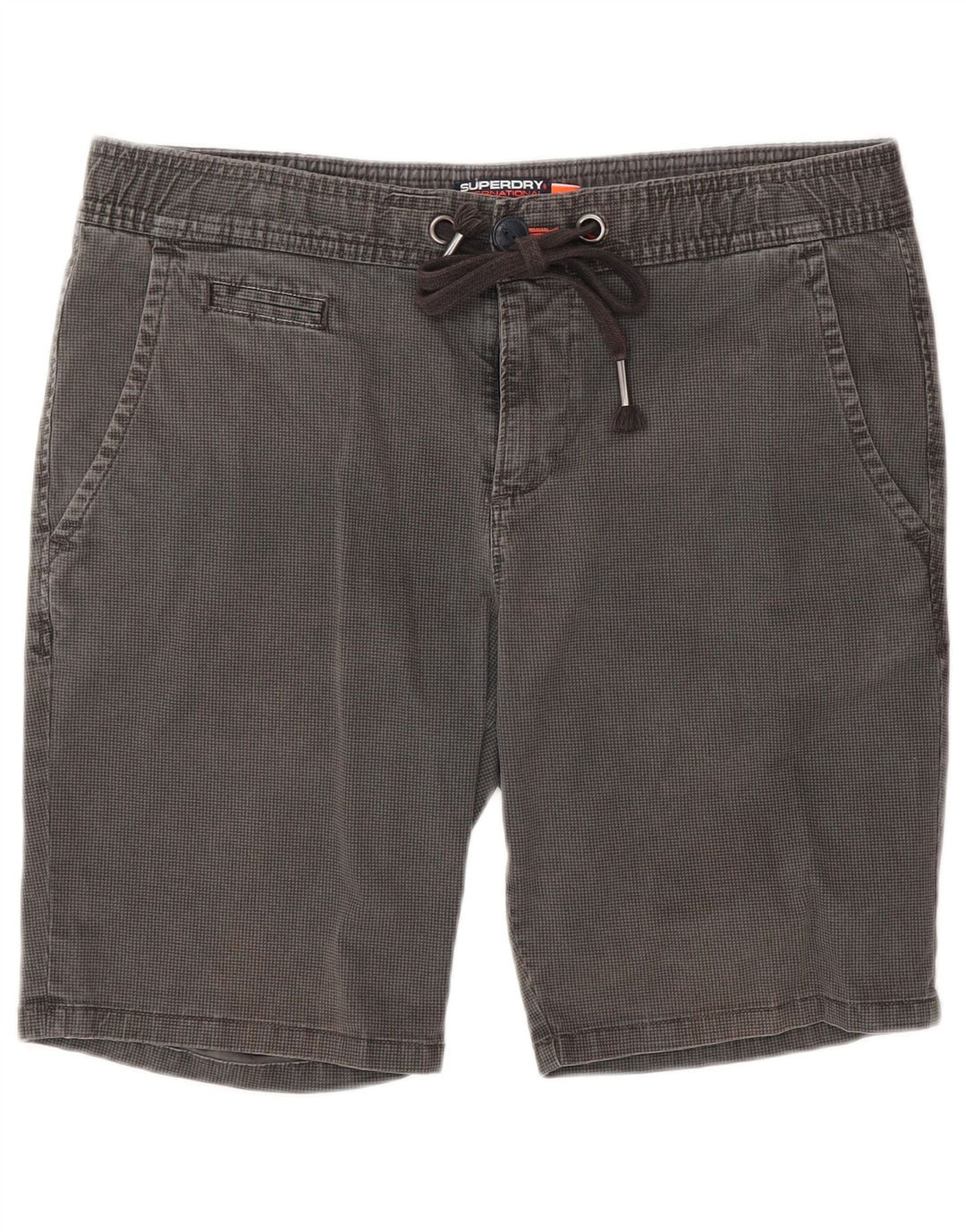 Superdry Mens Chino Shorts Medium W32  Grey Houndstooth Cotton