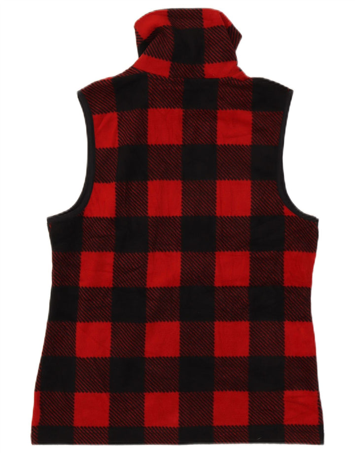 CHAPS Womens Fleece Gilet UK 14 Medium Red Check Polyester
