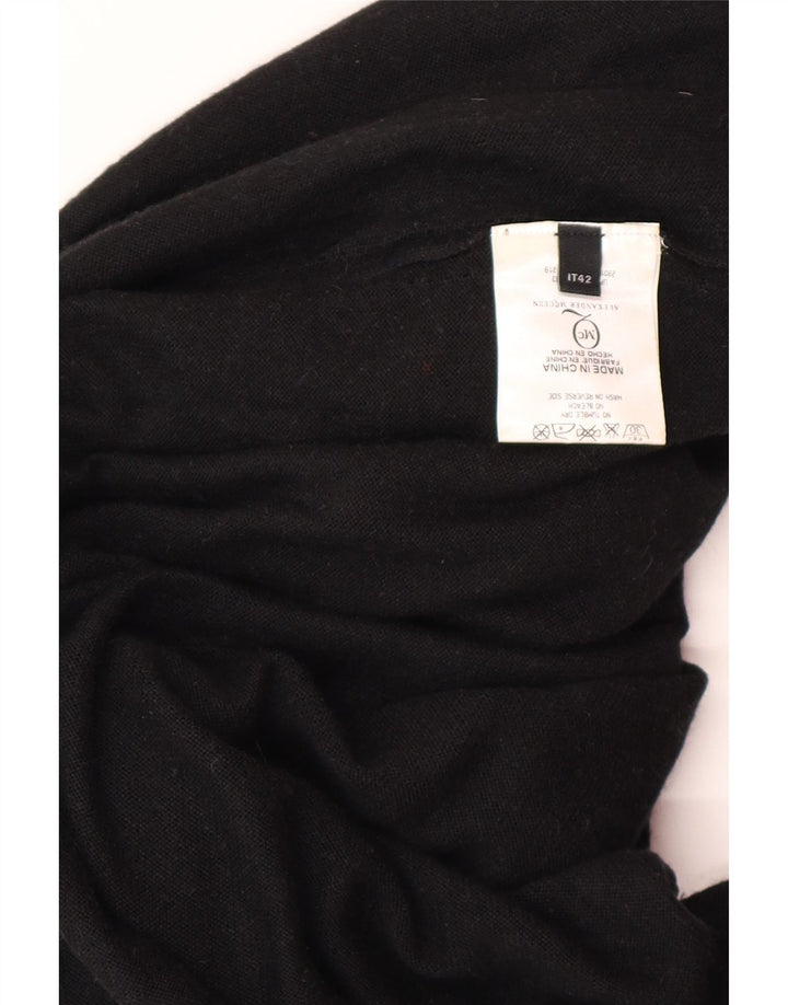 ALEXANDER MCQUEEN Womens Jumper Dress IT 42 Medium Black Viscose Designer