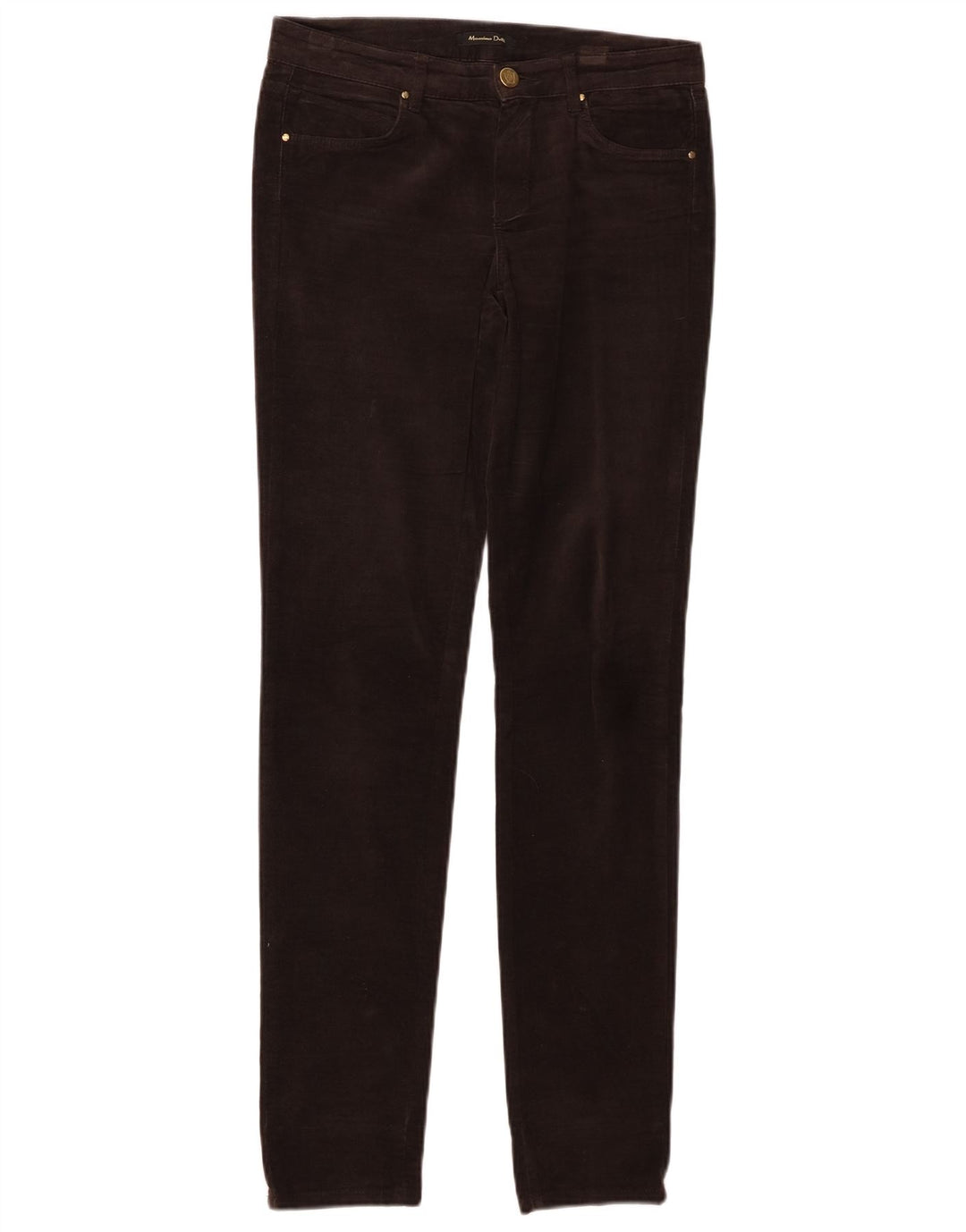 MASSIMO DUTTI Womens Velvet Casual Trousers EU 34 2XS W24 L30 Brown