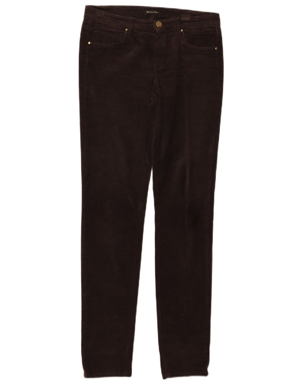 MASSIMO DUTTI Womens Velvet Casual Trousers EU 34 2XS W24 L30 Brown