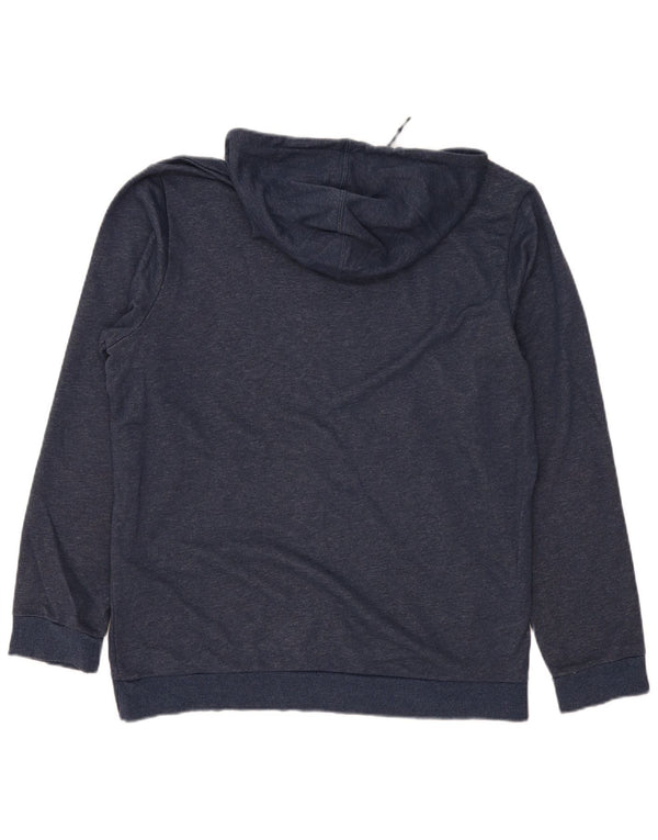 Adidas Mens Graphic Hoodie Jumper Large Navy Blue Cotton