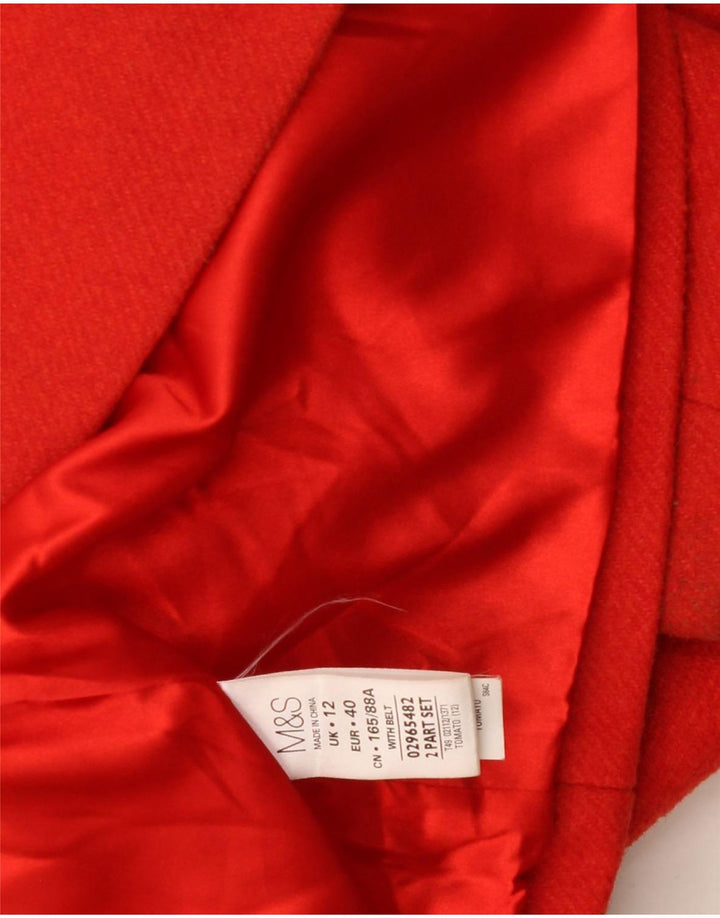 Marks & Spencer Womens Overcoat UK 12 Medium Red Acrylic