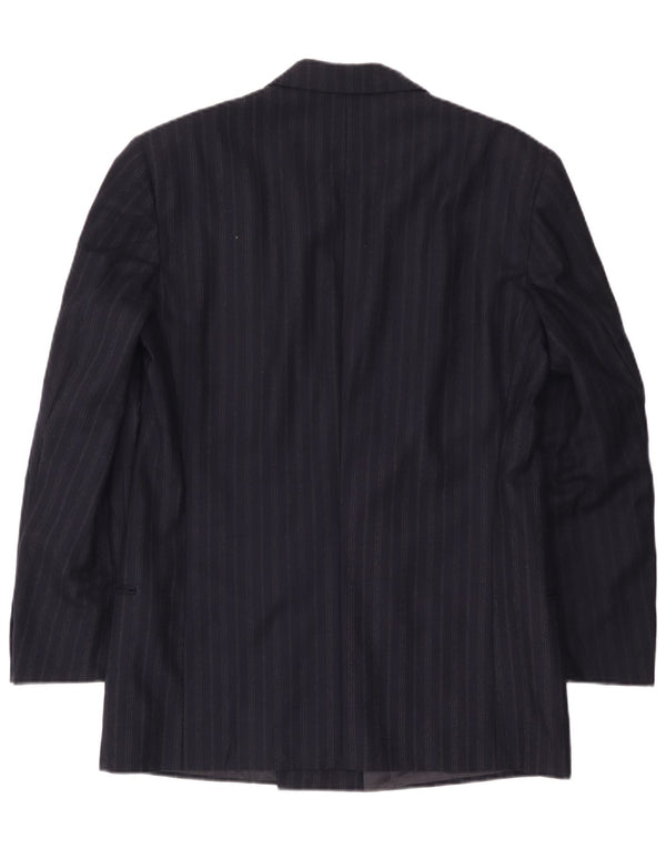 Giorgio Armani Mens Blazer Jacket UK 38 Medium Navy Blue Pinstripe