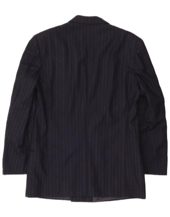 Giorgio Armani Mens Blazer Jacket UK 38 Medium Navy Blue Pinstripe