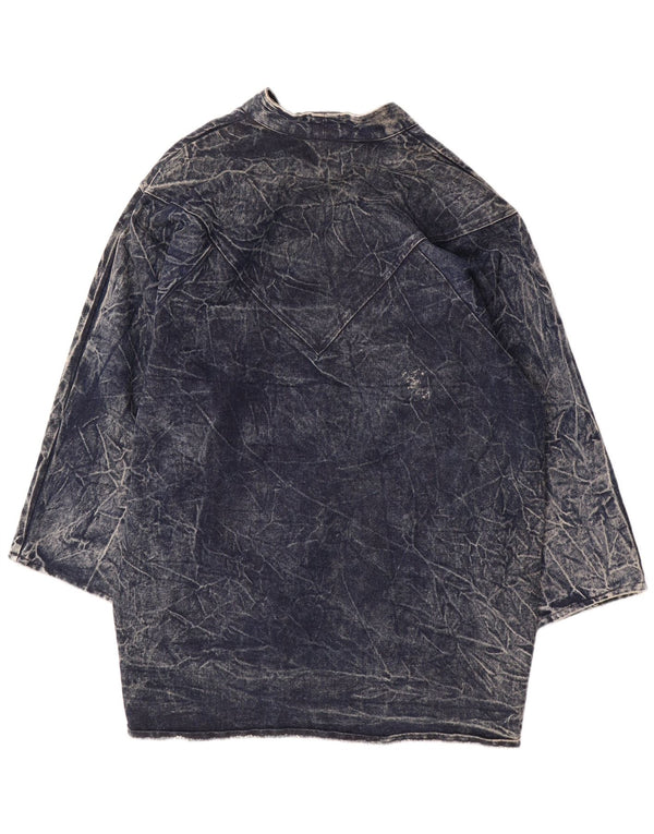 CHRISTIE OF CALIFORNIA Womens Oversized Denim Coat US 14 XL Navy Blue