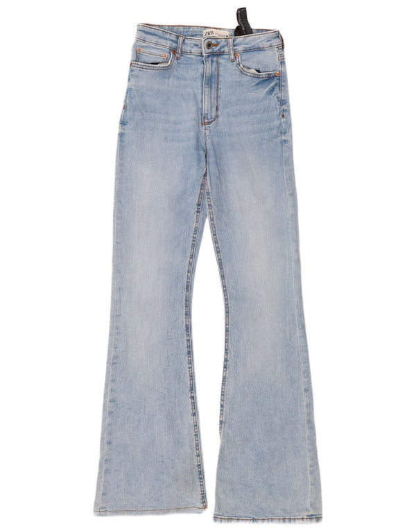Zara Womens Flared Jeans EU 38 Small W28 L33 Blue Cotton