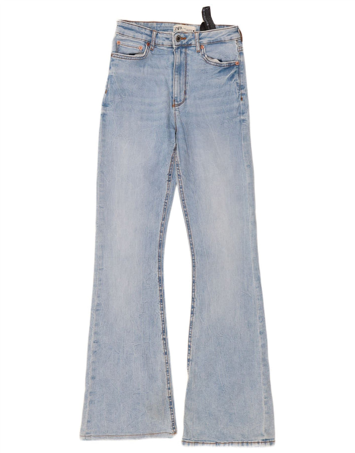 Zara Womens Flared Jeans EU 38 Small W28 L33 Blue Cotton