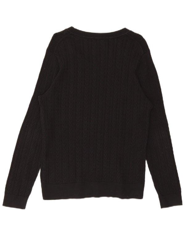 Tommy Hilfiger Womens Boat Neck Jumper Sweater UK 18 XL Black Cotton