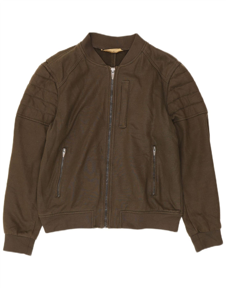Zara Mens Tracksuit Top Jacket XL Khaki Polyester