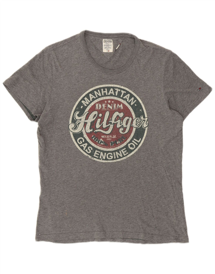 Tommy Hilfiger Mens Graphic T-Shirt Top Medium Grey