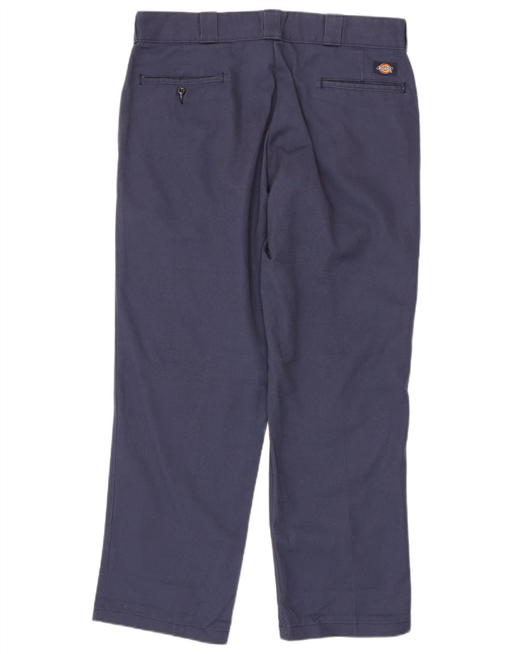 Dickies Mens Straight Chino Trousers W38 L30 Navy Blue Polyester