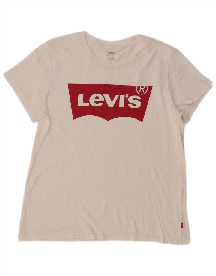 Levi's Womens Graphic T-Shirt Top UK 16 Large White