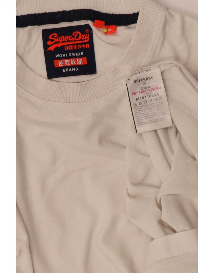 Superdry Mens T-Shirt Top Medium White Cotton