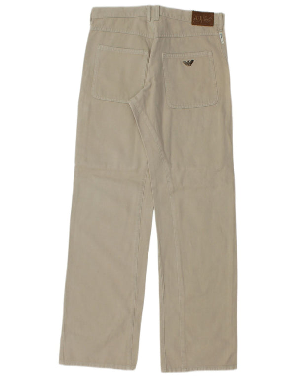 Armani Junior Boys Straight Cargo Trousers 11-12 Years W28 L29 Beige Cotton