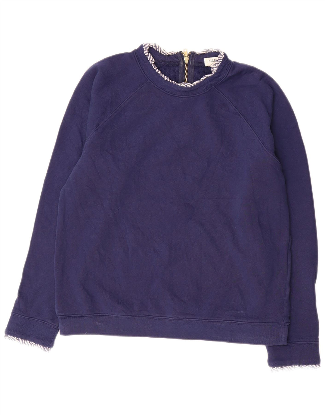 J. CREW Womens Sweatshirt Jumper UK 14 Medium Navy Blue Cotton