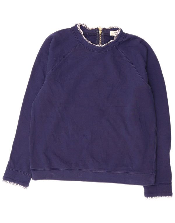J. CREW Womens Sweatshirt Jumper UK 14 Medium Navy Blue Cotton