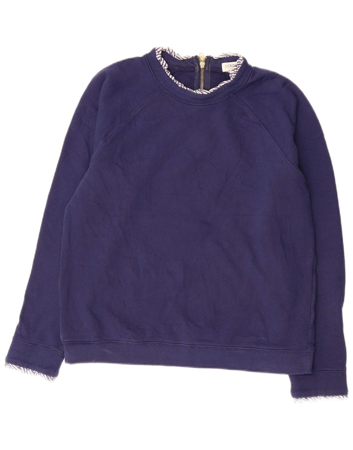 J. CREW Womens Sweatshirt Jumper UK 14 Medium Navy Blue Cotton