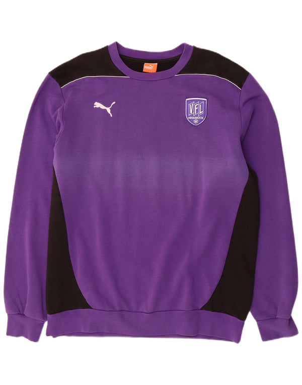 PUMA Mens Osnabruck Sweatshirt Jumper 2XL Purple Colourblock Cotton
