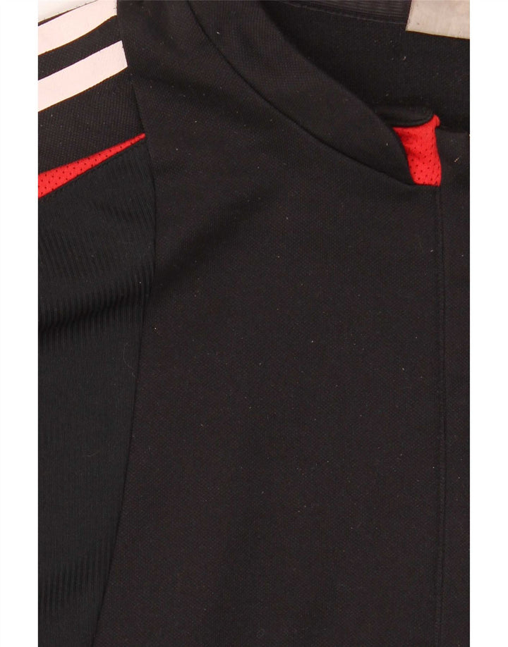 Adidas Mens Zip Neck Pullover Tracksuit Top Large Black Colourblock