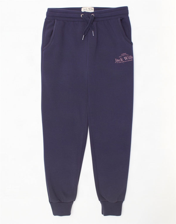 Jack Wills Girls Graphic Tracksuit Trousers Joggers 8-9 Years Navy Blue