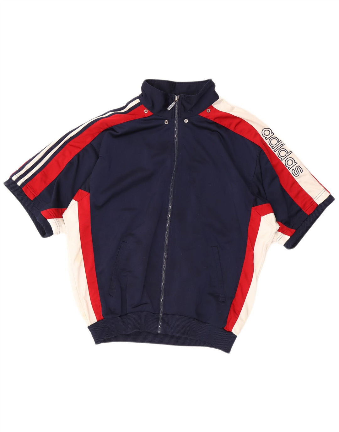 ADIDAS Mens Graphic Tracksuit Top Jacket UK 44/46 Large Navy Blue