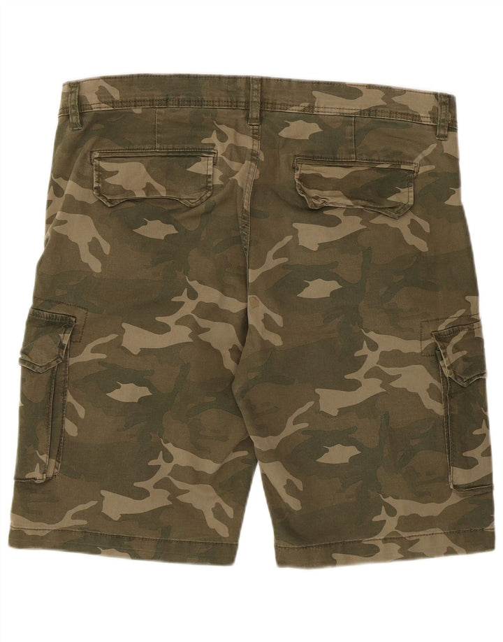 OVS Mens Cargo Shorts W36 Large Khaki Camouflage Cotton Army